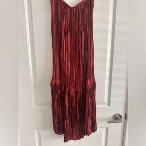 Ulla Johnson Malia Skirt - Satin A-line Midi Skirt - Garnet - Size 4